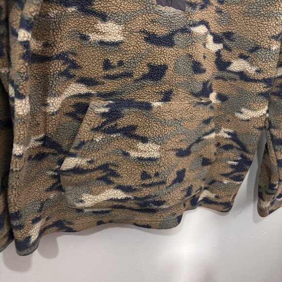 Solaris 1/4 Zip Hooded Camo Fleece Pullover Size Large - Picture 2 of 9